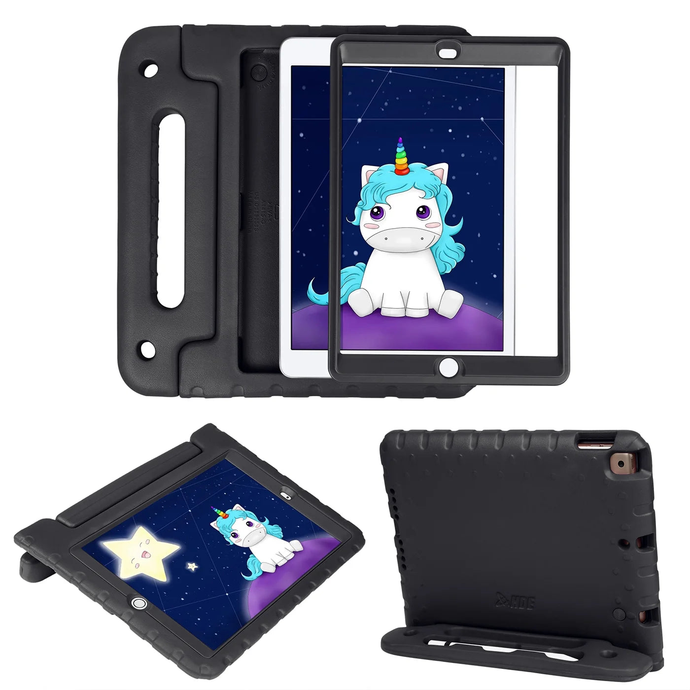 Kids iPad Case with Built-In Screen Protector for {2021 9Th Generation iPad 10.2 Inch, 2020 8Th Gen} , Black