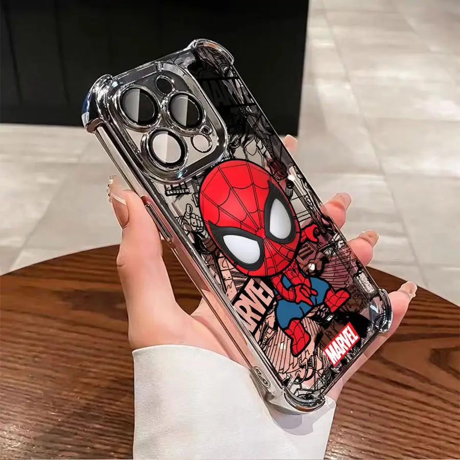 Soft Cover Phone Case for Apple iPhone 16e 13 Plus 16 11 14 15 Pro MAX 12 Spider Man Marvel