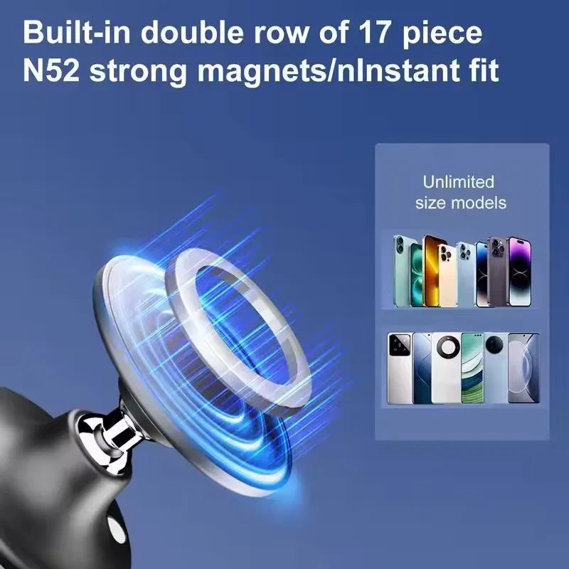 360° Rotating Magnetic Car Phone Holder Dual-Sided Vacuum Suction Mount for 4.7 Inch and above Smartphones for  Use