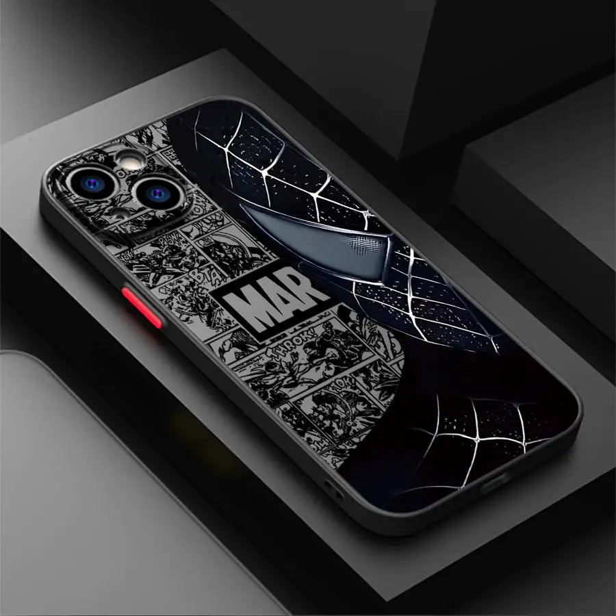 Cartoon Spider Man Case for iPhone Matte Phone Cover