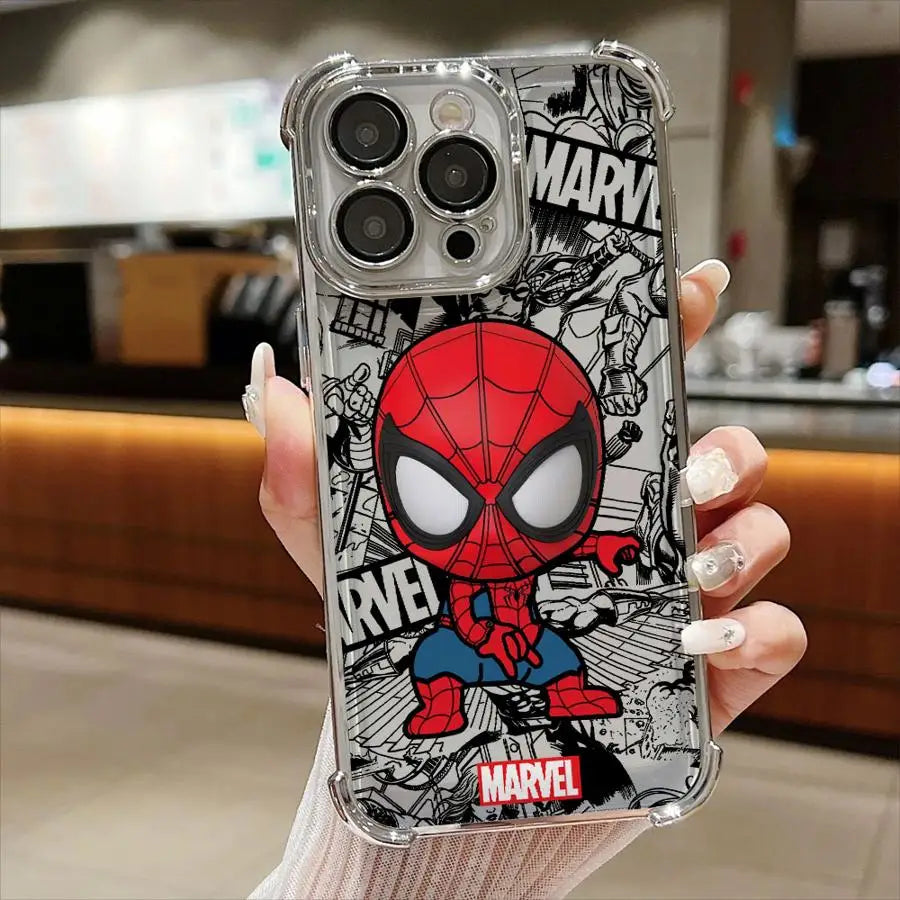 Soft Cover Phone Case for Apple iPhone 16e 13 Plus 16 11 14 15 Pro MAX 12 Spider Man Marvel