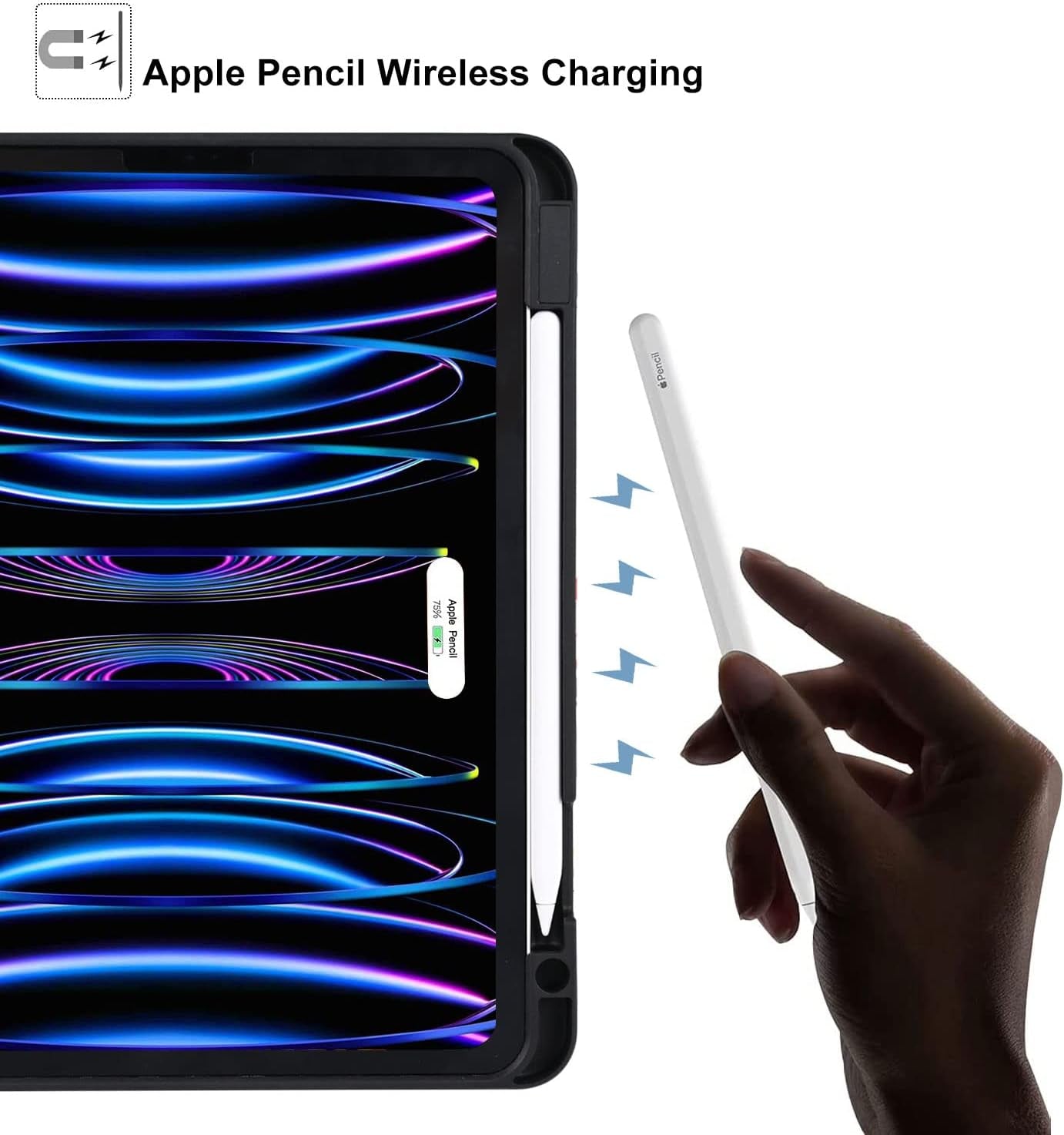 for Ipad Pro 12.9 Sunflower Case 2022 2021 2020 2018 6Th 5Th 4Th 3Rd Gen with Pencil Holder, Trifold Stand Protective Yellow Flower Floral Cover Auto Sleep Wake for A2378 A2229