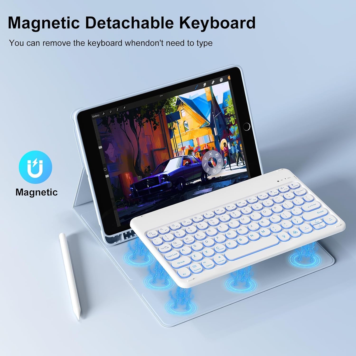 Case for Ipad 9Th/8Th/7Th Generation with Keyboard 10.2 Inch 2021/2020/2019