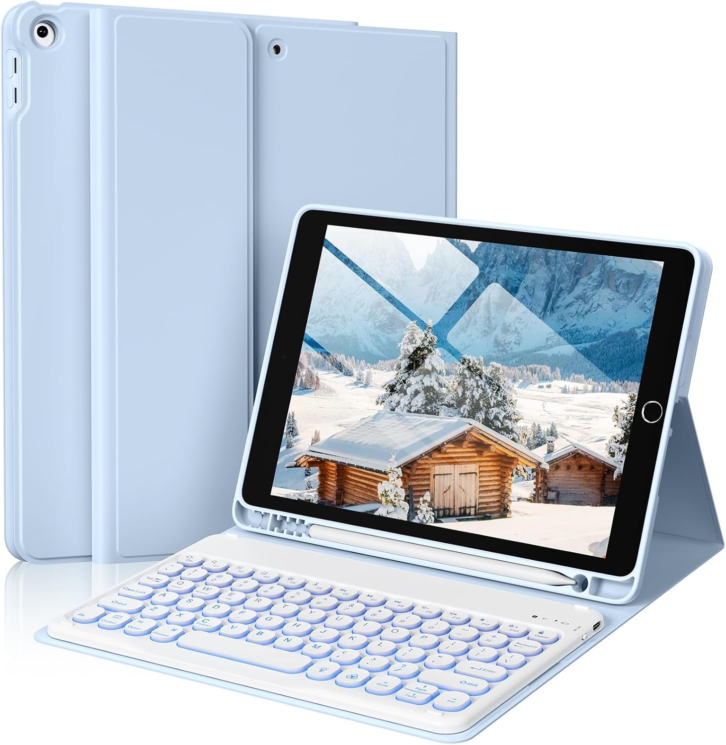 Case for Ipad 9Th/8Th/7Th Generation with Keyboard 10.2 Inch 2021/2020/2019