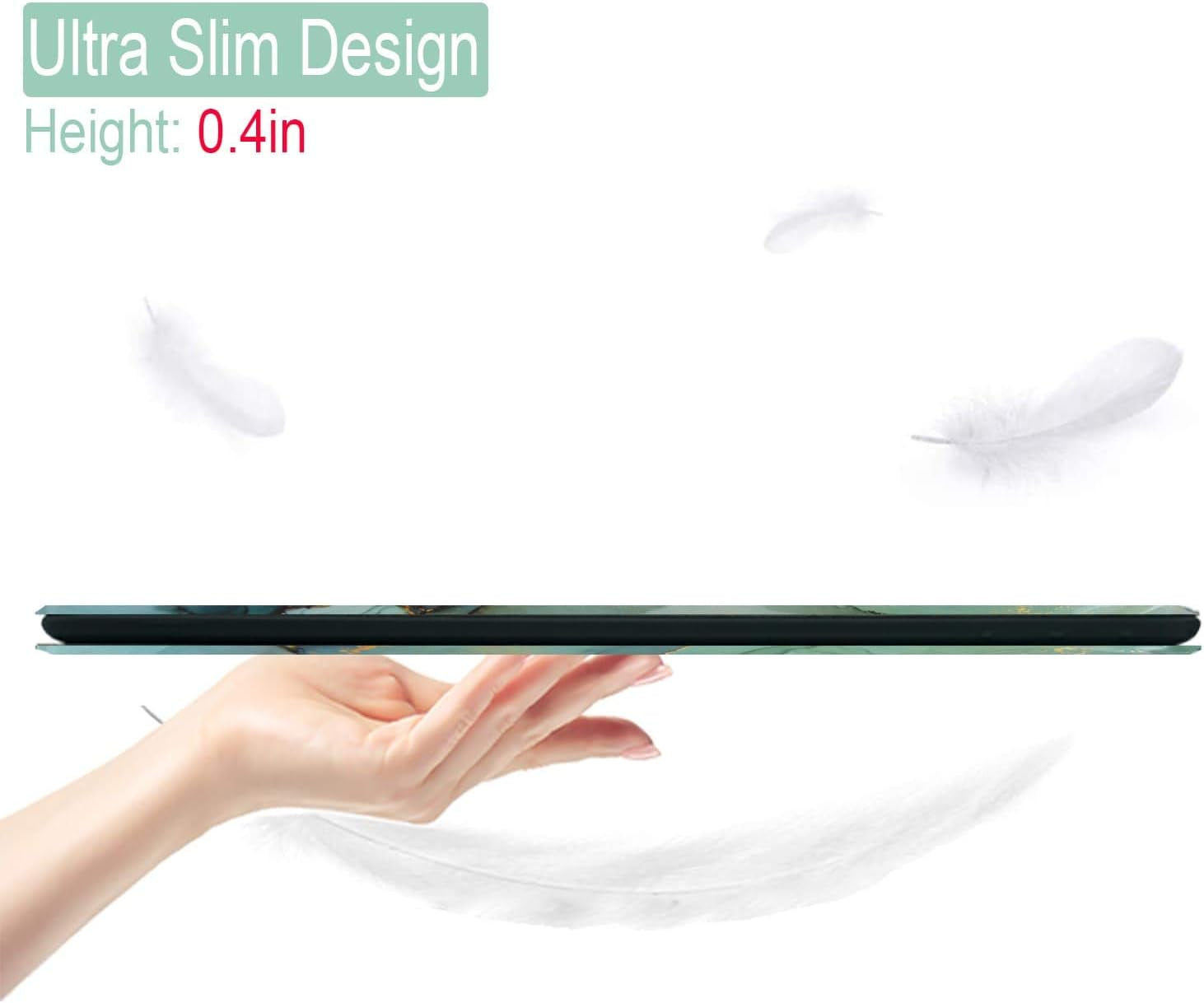 Slim Case for iPad 6th Generation and iPad Air 2 with Smart Auto Sleep Flip Stand Cover, 9.7 Inch, Green Marble