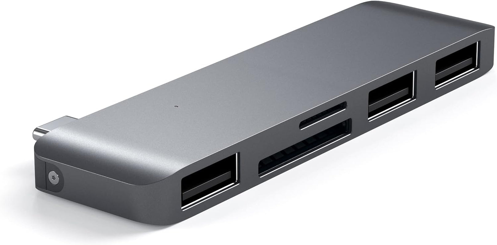 Aluminum Type-C USB 3.0 3-In-1 Combo Hub Adapter - 3 USB 3.0 Ports and Micro/Sd Card Reader - Compatible with 2022 Ipad Air M1, 2021 Ipad Pro M1, 2020 Macbook Pro/Air M1 (Space Gray)