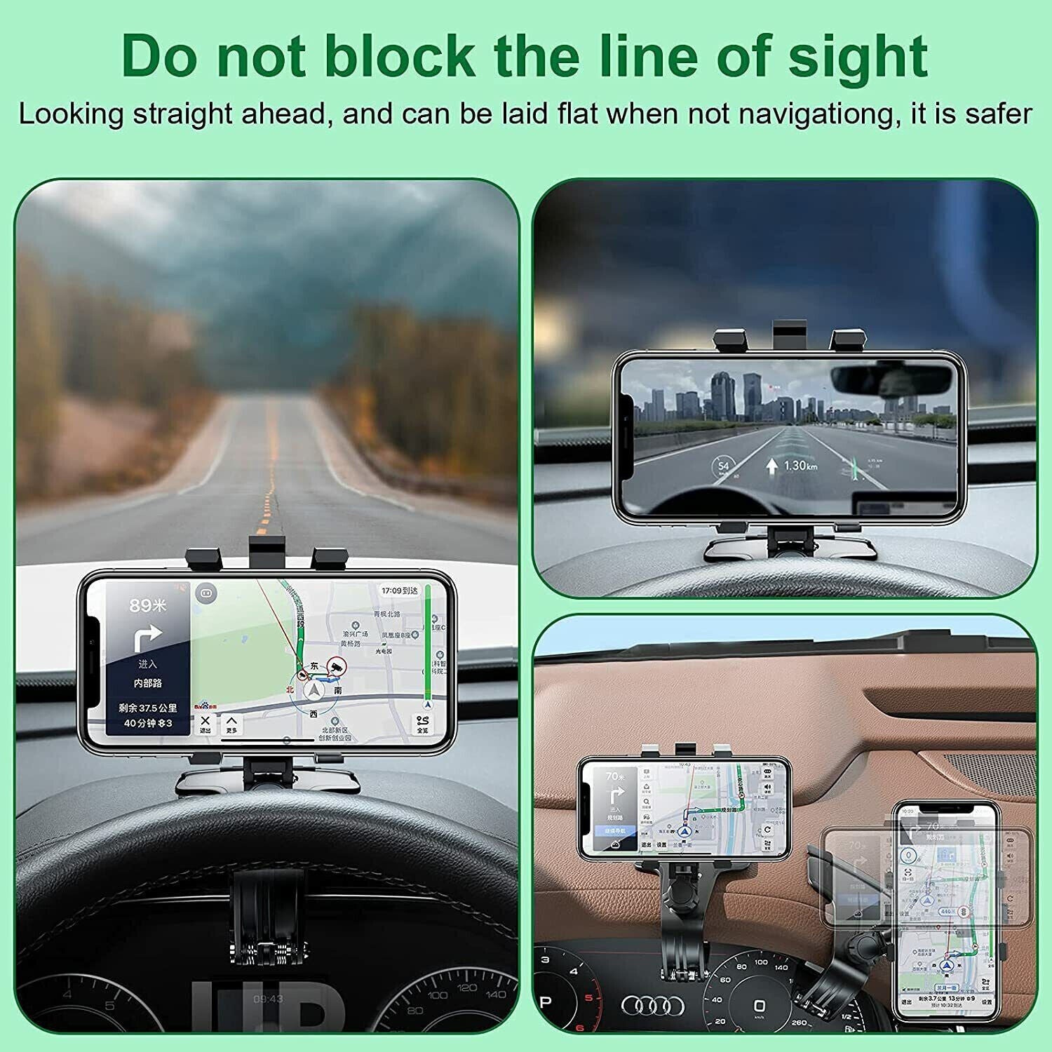 Universal Car Phone Holder Mount 360 Degree Rotation Dashboard 