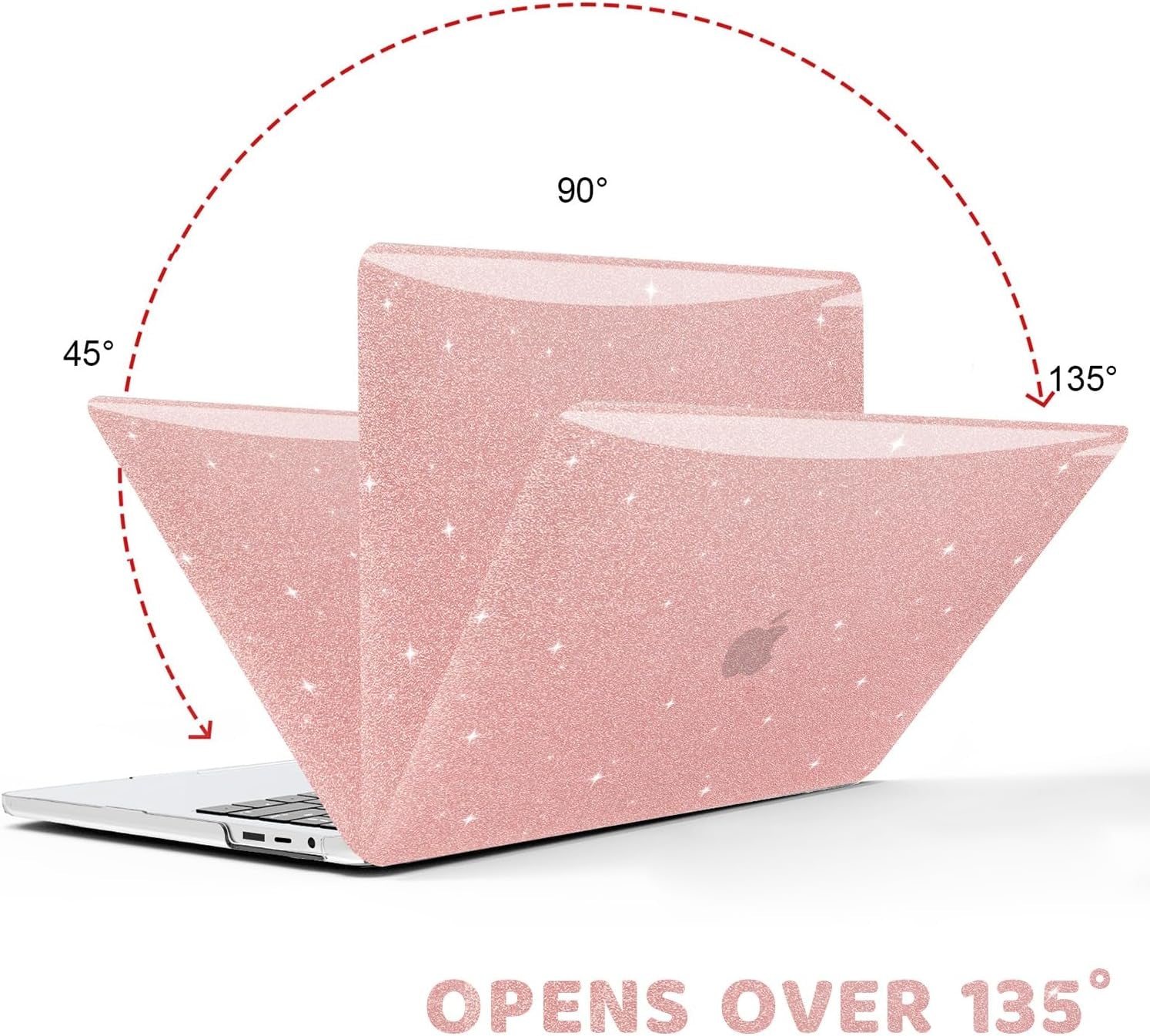  Hard Shell Case with Keyboard Cover and Screen Skin for MacBook Pro 13 Inch (M2 2025-2016, M1 A2338 A2251 A2289 A2159 A1989 A1706 A1708) in Shiny Rose Gold