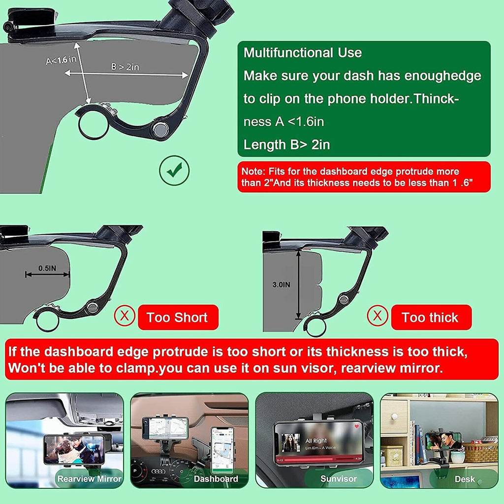 Universal Car Phone Holder Mount 360 Degree Rotation Dashboard 