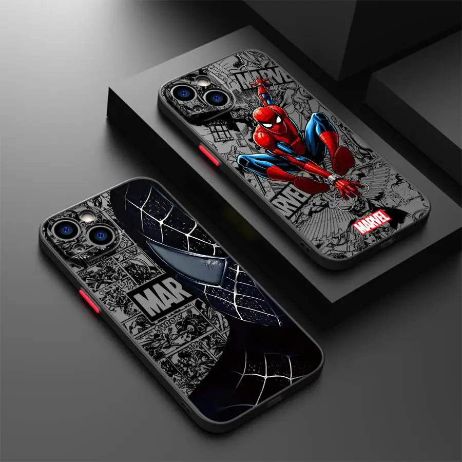 Cartoon Spider Man Case for iPhone Matte Phone Cover
