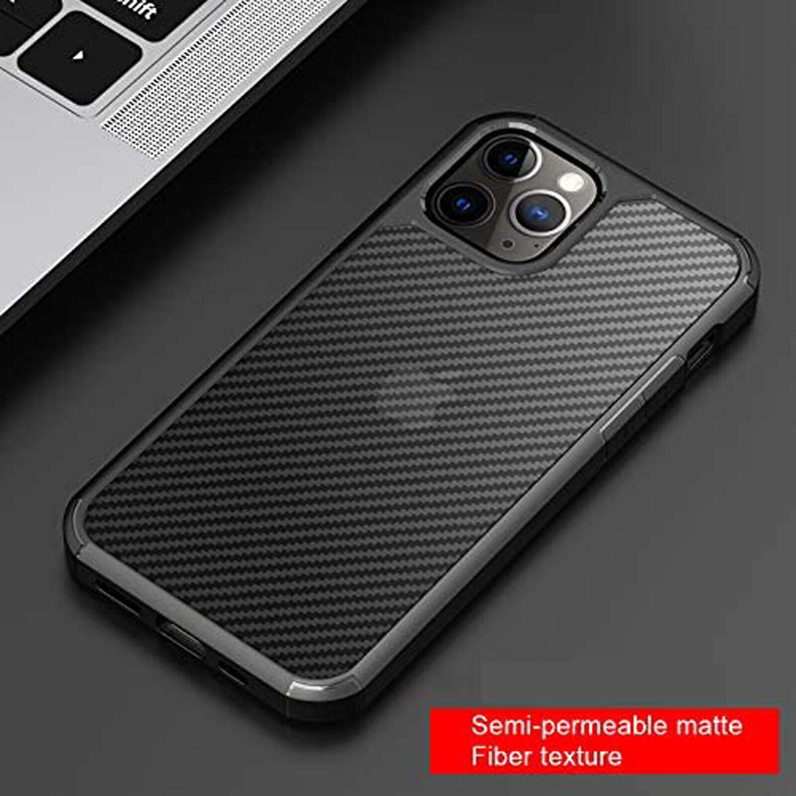 iPhone 16 15 14 13 12 11 Pro Max Carbon Fiber Pattern Anti-Drop Matte Case