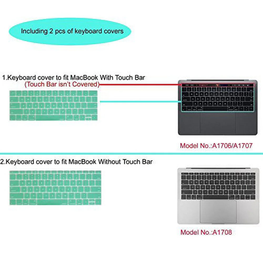 Macbook Pro 13 Case 2019 2018 2017 2016 A2159/A1989/A1706/A1708 Plastic Hard Shell with Keyboard Cover Bag for Newest Macbook Pro 13 Inch