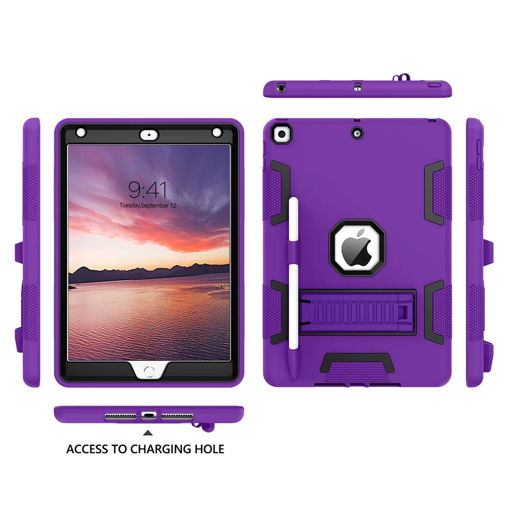Ipad 9/8/7Th Generation Case with Pencil Holder, Case for Ipad 2021/2020/2019 10.2",Deep Purple