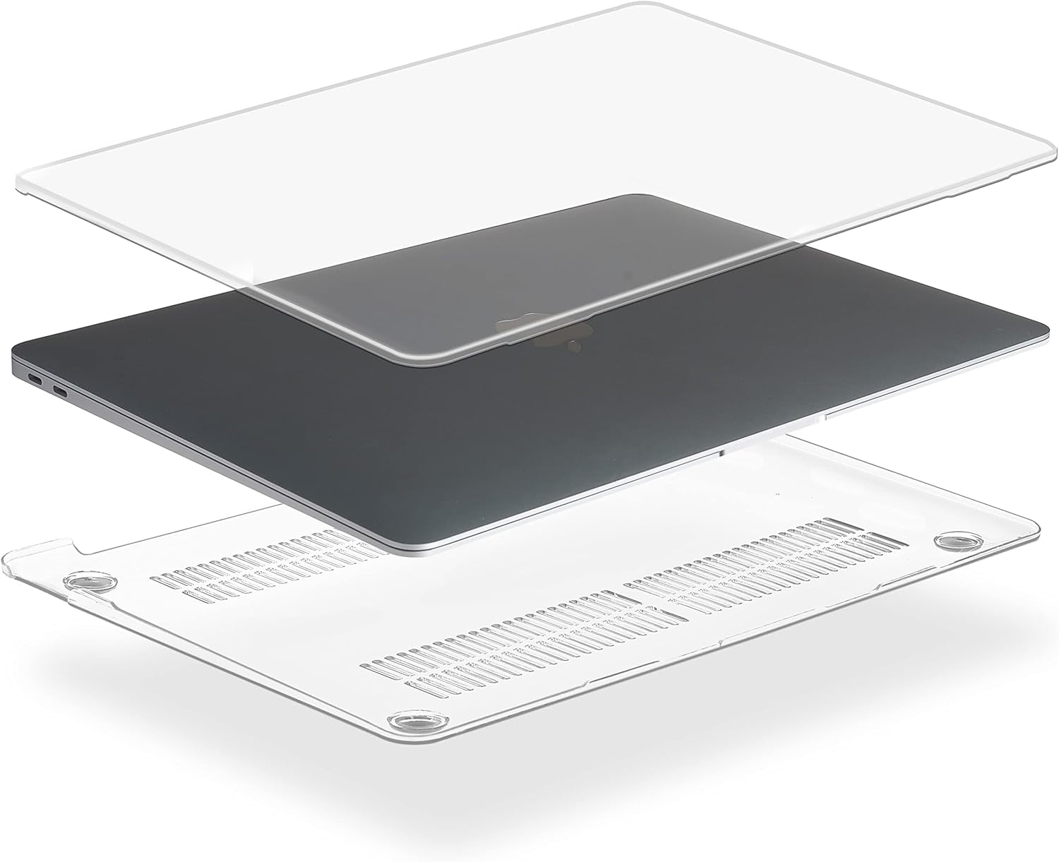 Transparent Hard Case Cover for 2018-2022 MacBook Air 13 Inch with M1 Retina Display & Touch ID, Models A2337 M1 / A2179 / A1932