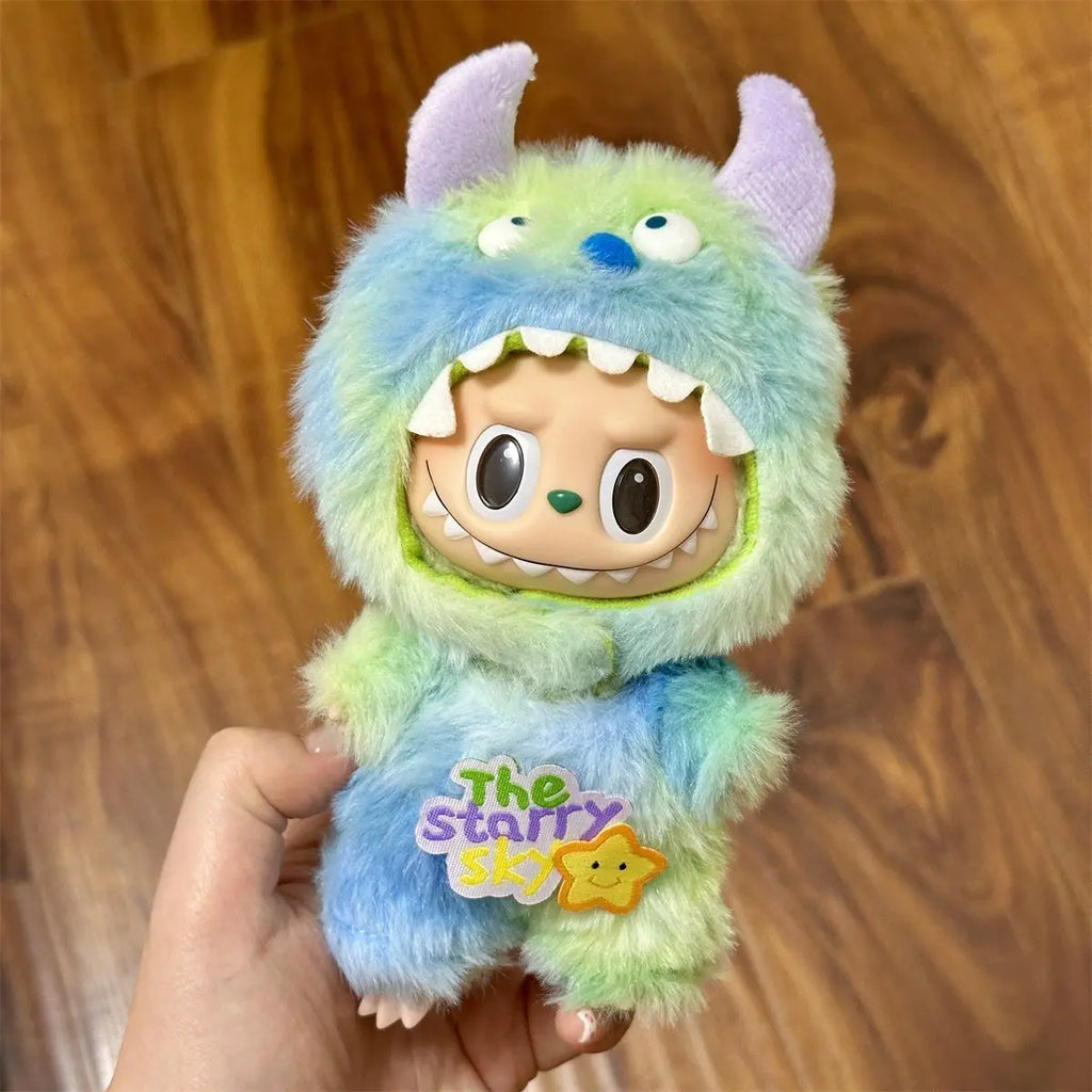 New Hot Labubu Doll Gradient Color Clothes Sitting Party Labubu Fashion Cute Outfit Labubu V1 V2 Doll Clothing Hat Accessories
