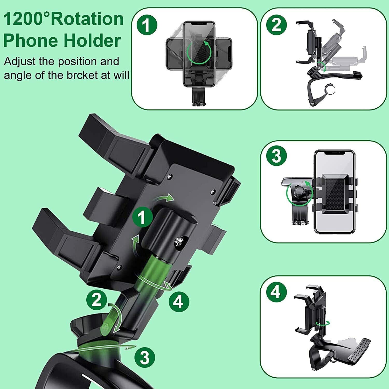 Universal Car Phone Holder Mount 360 Degree Rotation Dashboard 