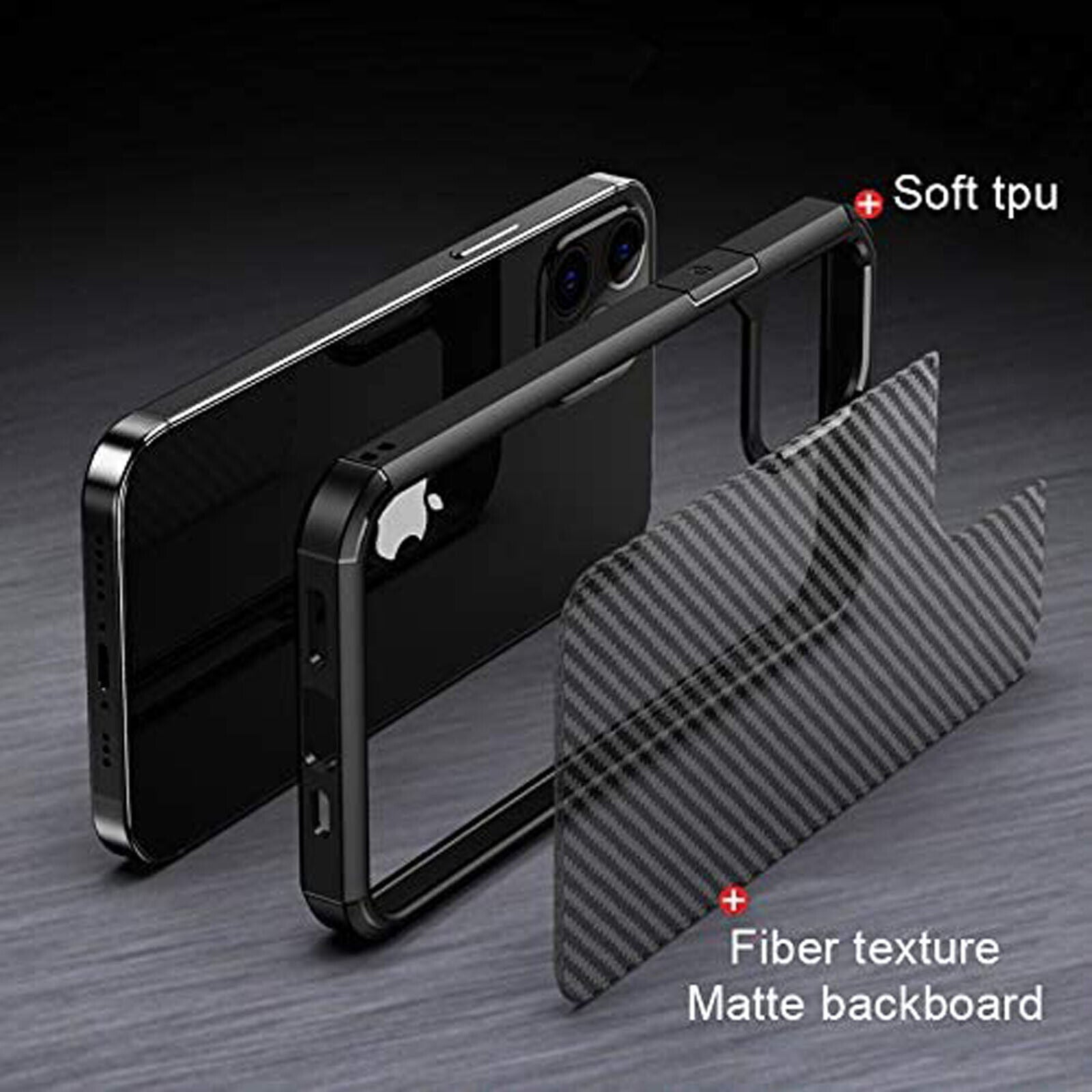 iPhone 16 15 14 13 12 11 Pro Max Carbon Fiber Pattern Anti-Drop Matte Case