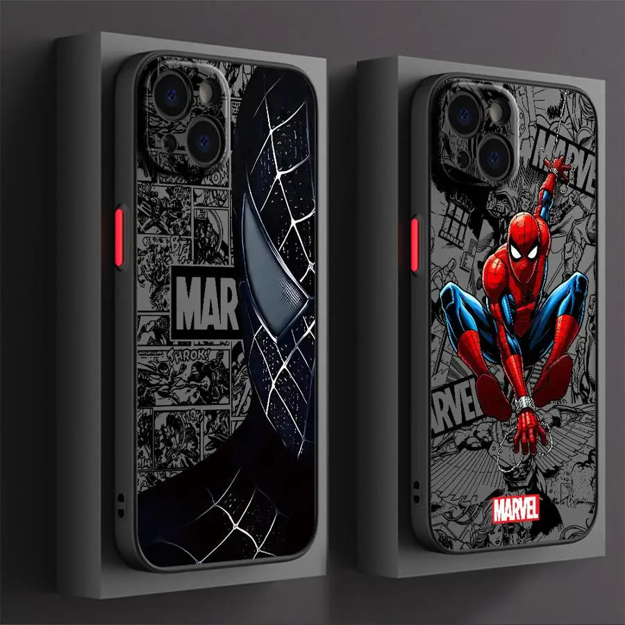 Cartoon Spider Man Case for iPhone Matte Phone Cover