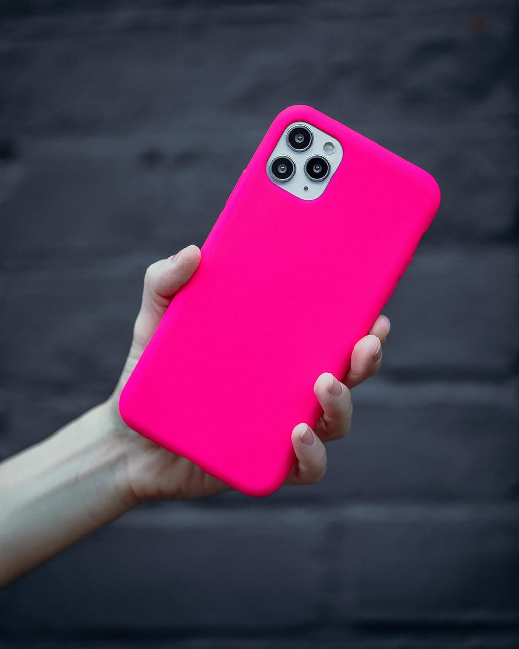 – Iphone 12/12 Pro Case – Neon Pink Silicone Phone Cover, Liquid Silicone with Anti-Scratch Microfiber Lining, 360° Shockproof Protective Case for Apple Iphone 12 and Iphone 12 Pro
