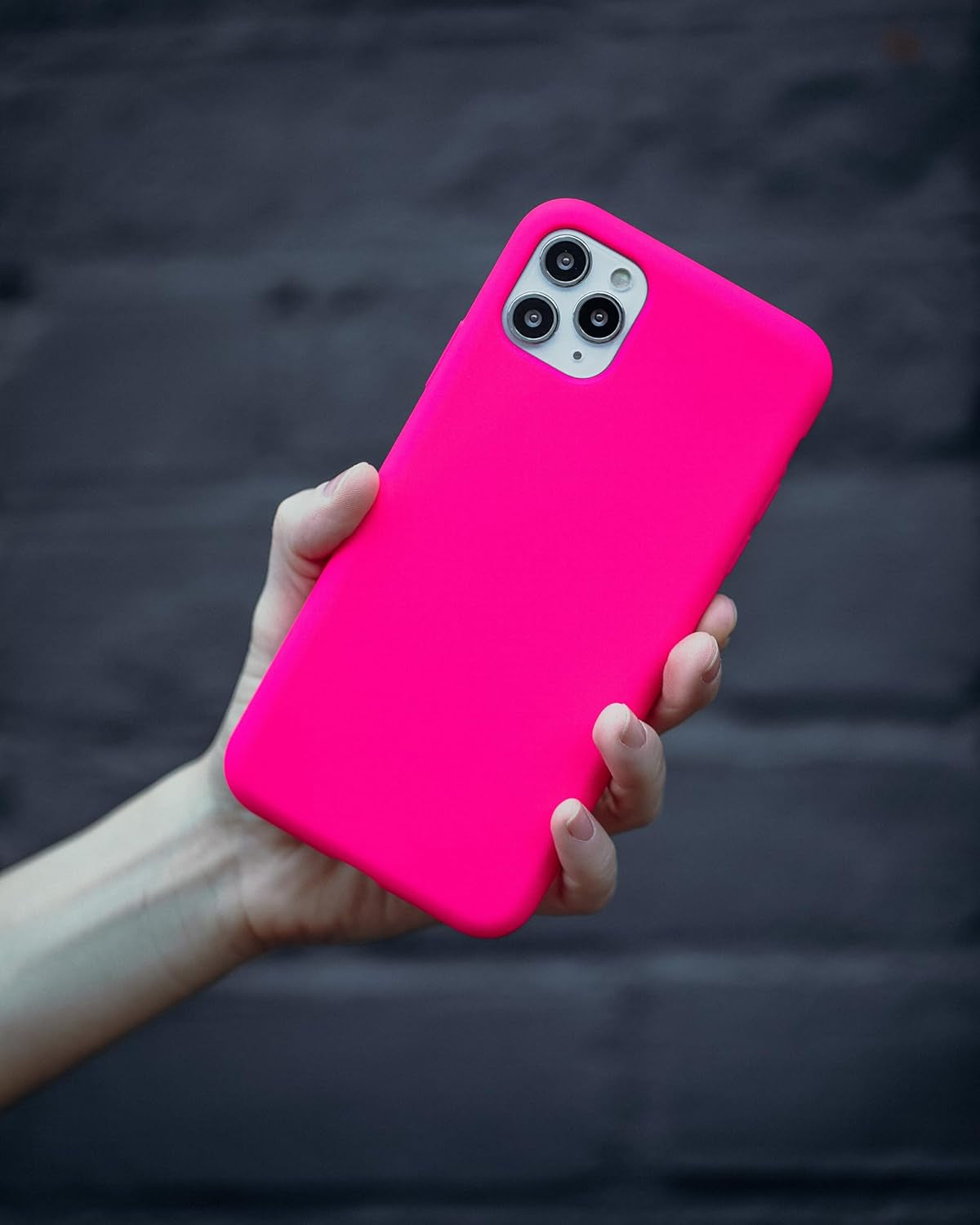 – Iphone 12/12 Pro Case – Neon Pink Silicone Phone Cover, Liquid Silicone with Anti-Scratch Microfiber Lining, 360° Shockproof Protective Case for Apple Iphone 12 and Iphone 12 Pro