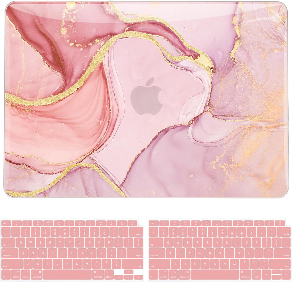 Compatible with Macbook Air 13 Inch Case M1, Macbook Air Case 2021 2020 2019 2018 A2337 A2179 A1932 Touch ID Retina Display, Laptop Plastic Hard Case + 2 Keyboard Covers, Blue Wave