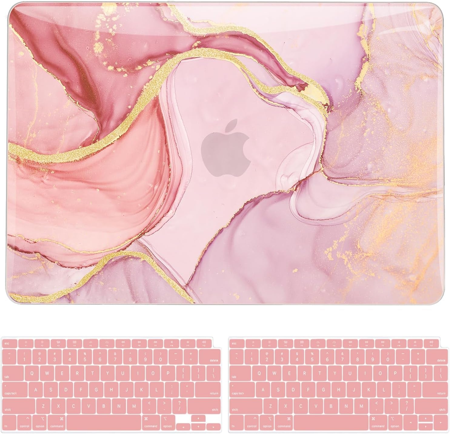 Compatible with Macbook Air 13 Inch Case M1, Macbook Air Case 2021 2020 2019 2018 A2337 A2179 A1932 Touch ID Retina Display, Laptop Plastic Hard Case + 2 Keyboard Covers, Blue Wave