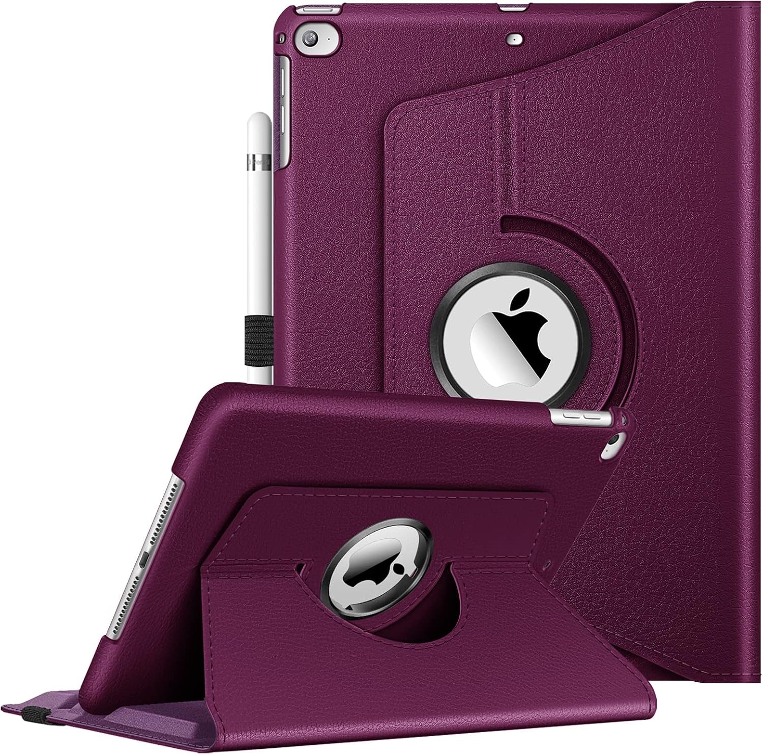 Rotating Case for Ipad 6Th / 5Th Generation (2018/2017), Ipad Air 2 / Air 1 (9.7 Inch) - 360 Degree Rotating Stand Cover Auto Sleep Wake, Purple