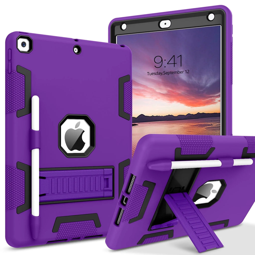 Ipad 9/8/7Th Generation Case with Pencil Holder, Case for Ipad 2021/2020/2019 10.2",Deep Purple