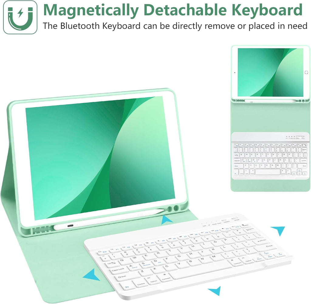 Keyboard Case for Ipad 10.2" 9Th Generation 2021/ 8Th Gen 2020 Case for Ipad 10.2 7Th 2019, Wireless Bluetooth Keyboard for Ipad Air 3Rd Gen/Ipad Pro 10.5"/Ipad 10.2” Case with Pencil Holder