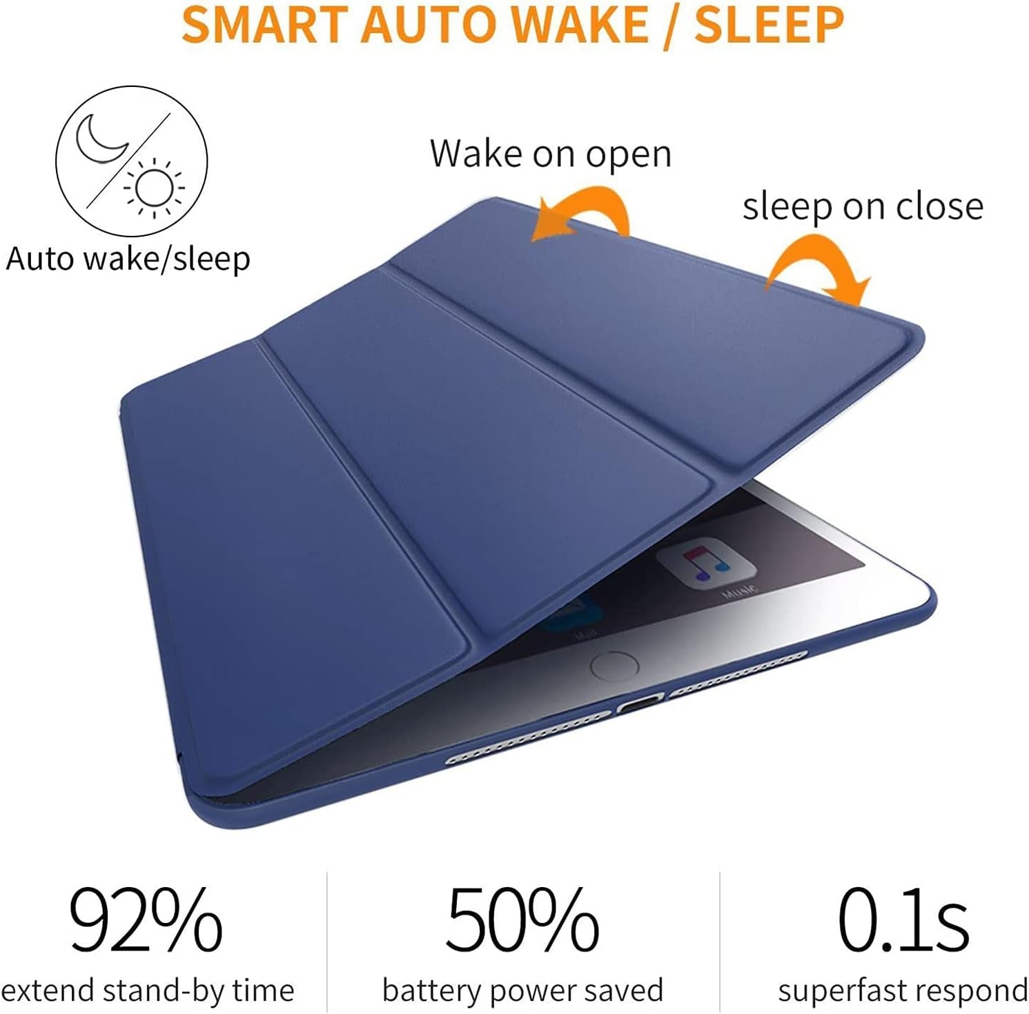 Soft Silicone iPad Mini 5 7.9 Inch 2019 [ Mini 5Th Gen ] A2133 A2124 A2126 A2125 TPU Back Case - Indigo