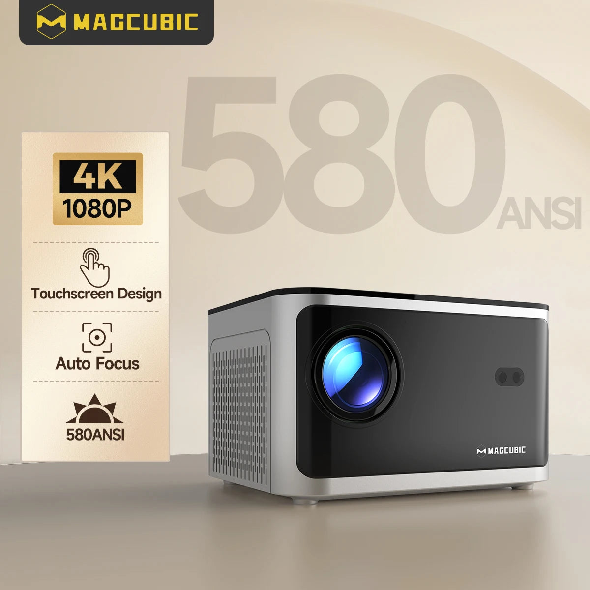 Auto Focus Smart Projector Android11 4K 580ANSI Full Wifi6 BT5.0 Allwinner H713 Voice Control Home Cinema Theater