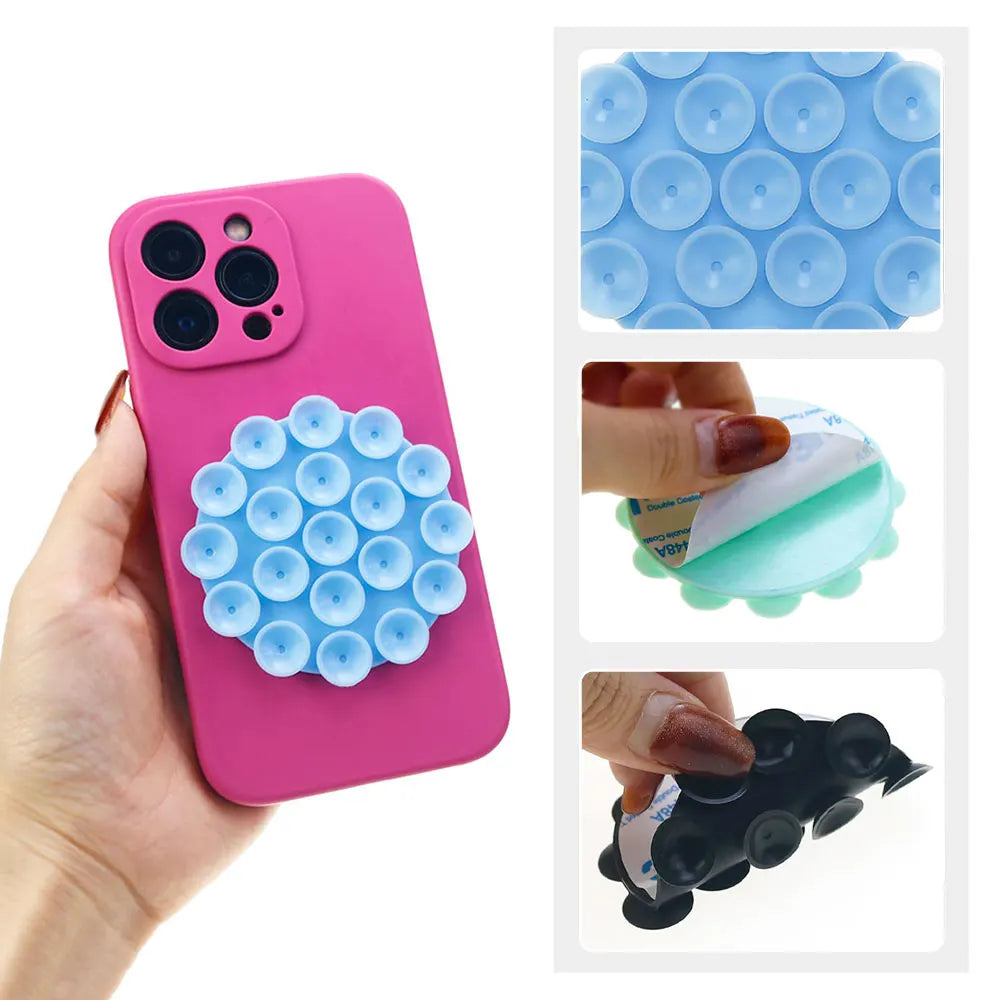Silicone World Round Silicone Suction Cup Mobile Phone Anti-Slip Stand Fixed Pad