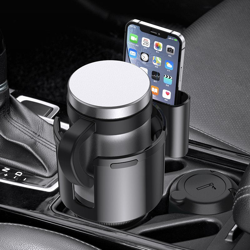 Adjustable Car Cup Holder Expander with Removable Phone Holder