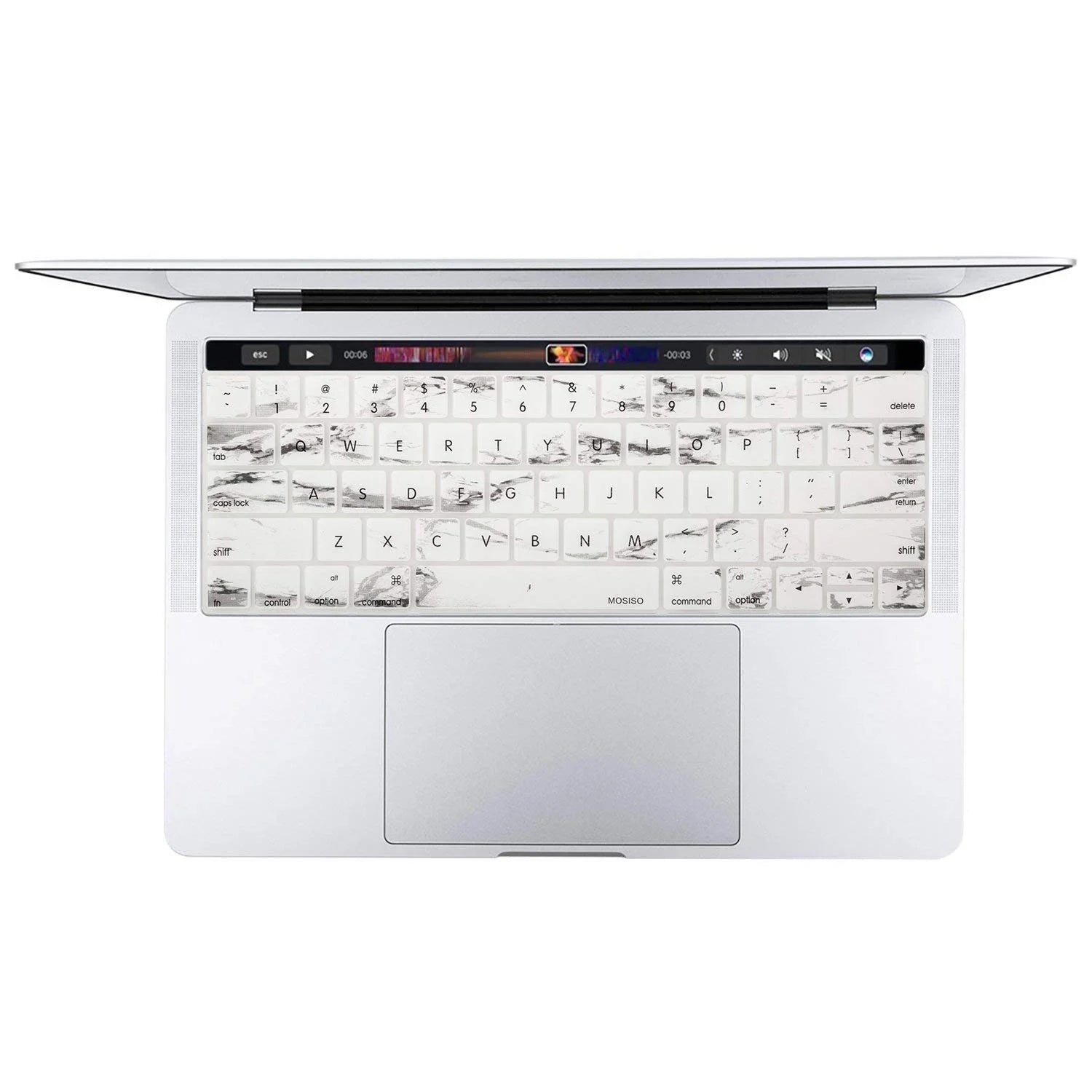 Macbook Pro 13 Case 2019 2018 2017 2016 Release A2159/A1989/A1706/A1708 Touch Bar,Plastic Pattern Hard Cover Shell+ Keyboard Cover+Screen Protector Only for Newest Mac Pro 13 Inch, White Marble