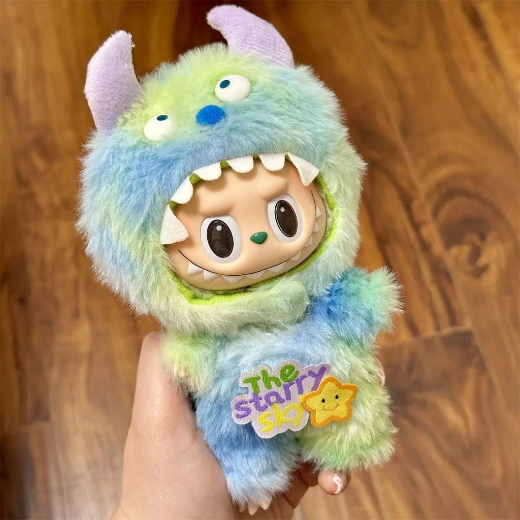 New Hot Labubu Doll Gradient Color Clothes Sitting Party Labubu Fashion Cute Outfit Labubu V1 V2 Doll Clothing Hat Accessories