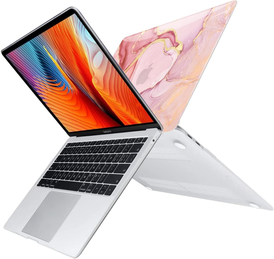 Compatible with Macbook Air 13 Inch Case M1, Macbook Air Case 2021 2020 2019 2018 A2337 A2179 A1932 Touch ID Retina Display, Laptop Plastic Hard Case + 2 Keyboard Covers, Blue Wave