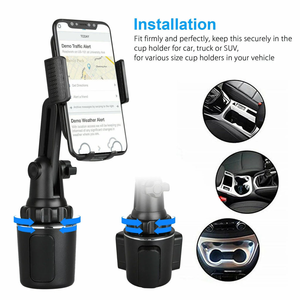 Car Phone Holder Mount,Universal 360 Adjustable , Car Cup Holder for All Smartphones