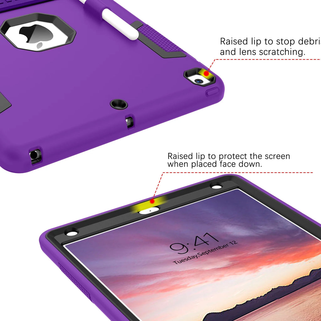 Ipad 9/8/7Th Generation Case with Pencil Holder, Case for Ipad 2021/2020/2019 10.2",Deep Purple