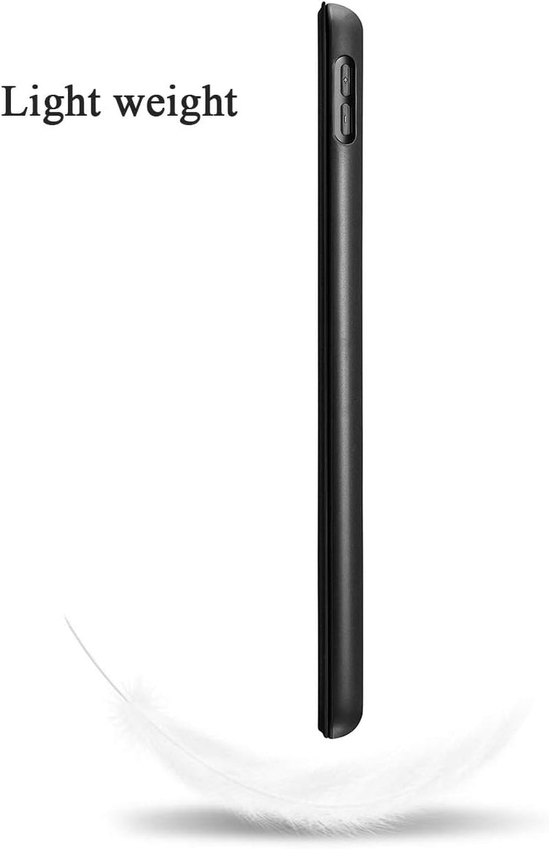 Apple iPad 9.7 Case (2018, 6th Generation, 2017, 5th Generation) with Pencil Holder, Slim Soft Silicone Smart Trifold Stand Protective Cover - Black