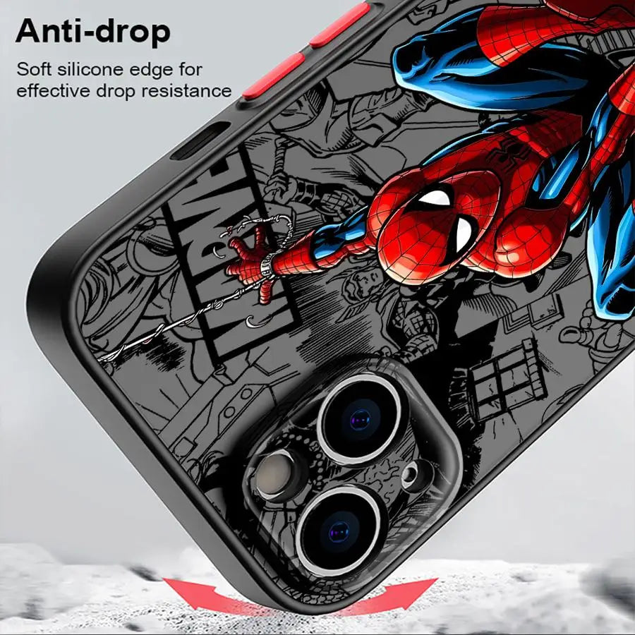 Cartoon Spider Man Case for iPhone Matte Phone Cover