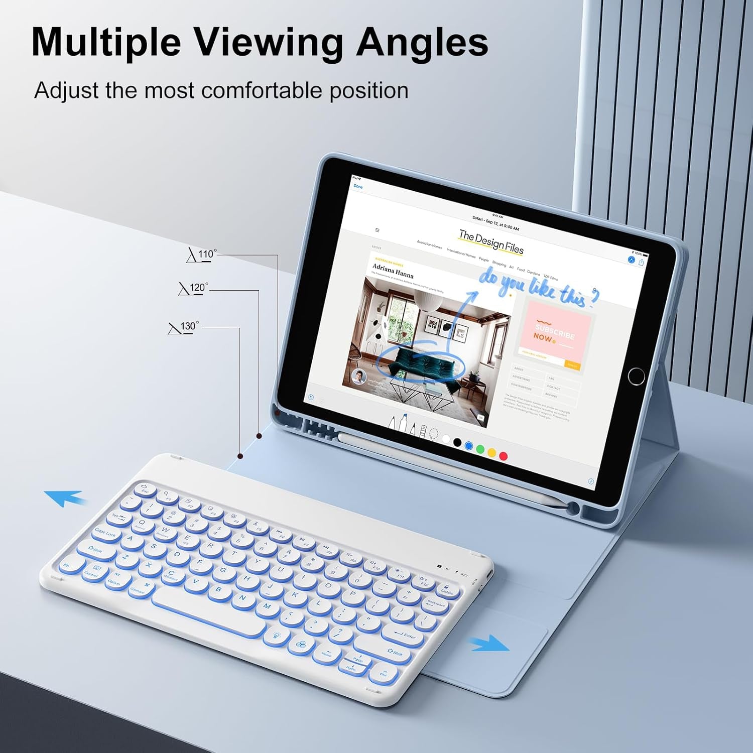 Case for Ipad 9Th/8Th/7Th Generation with Keyboard 10.2 Inch 2021/2020/2019