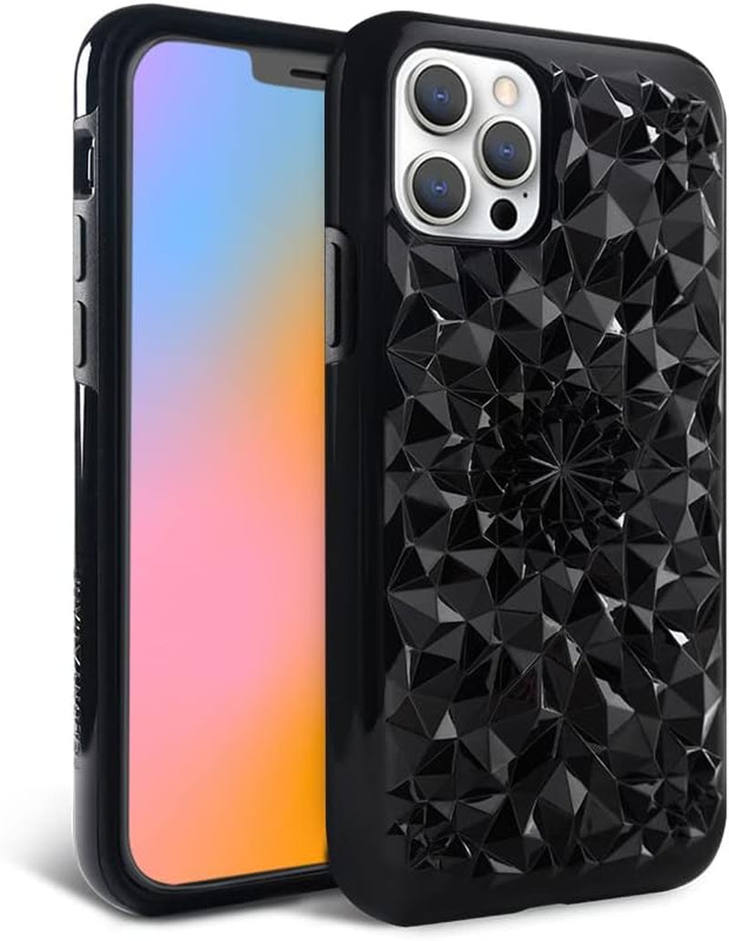 Iphone 12 Pro Max Case - Gloss Black Kaleidoscope Phone Cover - Anti-Scratch, Tough and Durable, 360° Shockproof Protective Case Designed for Apple Iphone 12 Pro Max