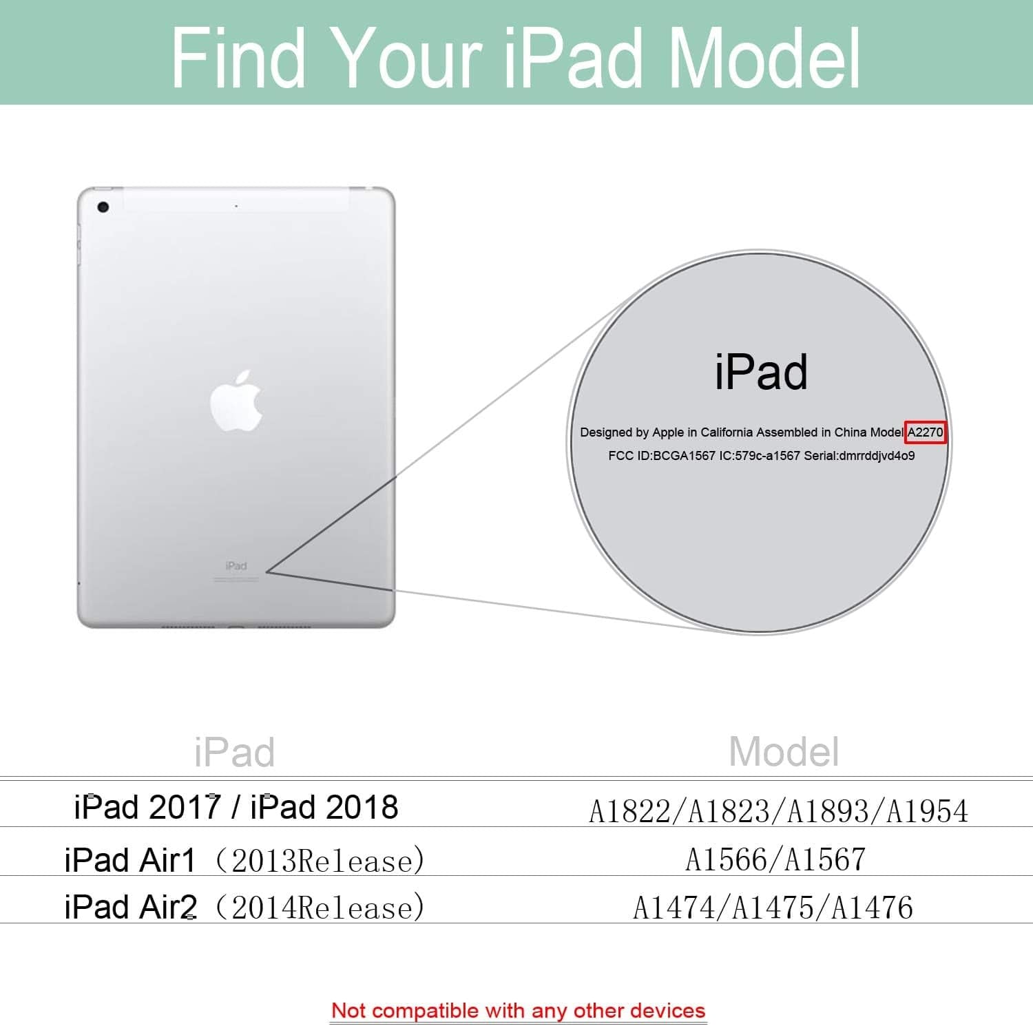 Slim Case for iPad 6th Generation and iPad Air 2 with Smart Auto Sleep Flip Stand Cover, 9.7 Inch, Green Marble