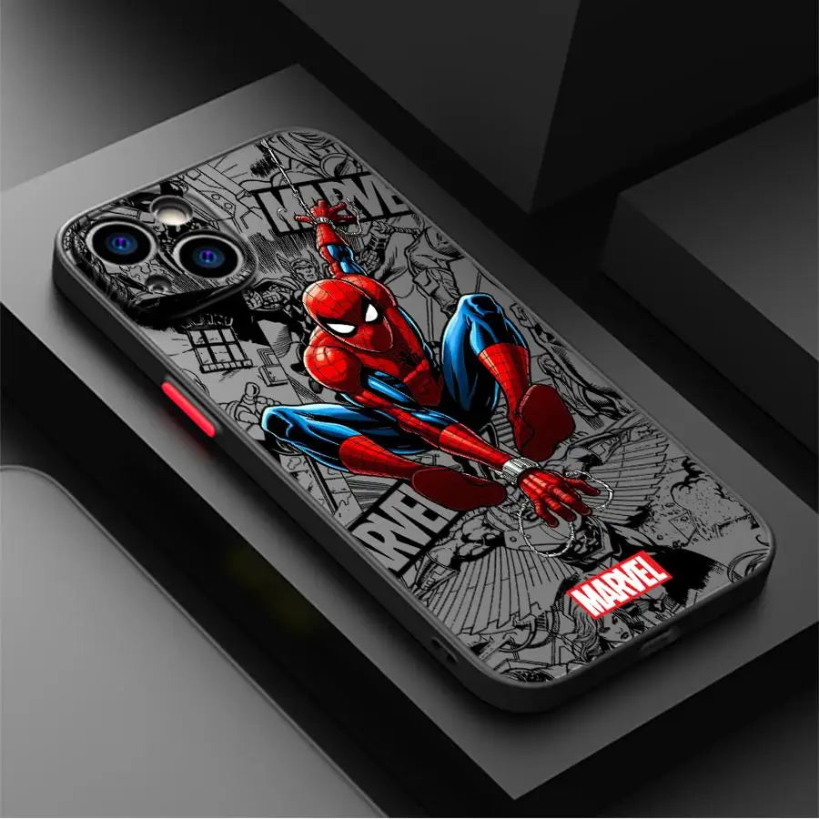 Cartoon Spider Man Case for iPhone Matte Phone Cover