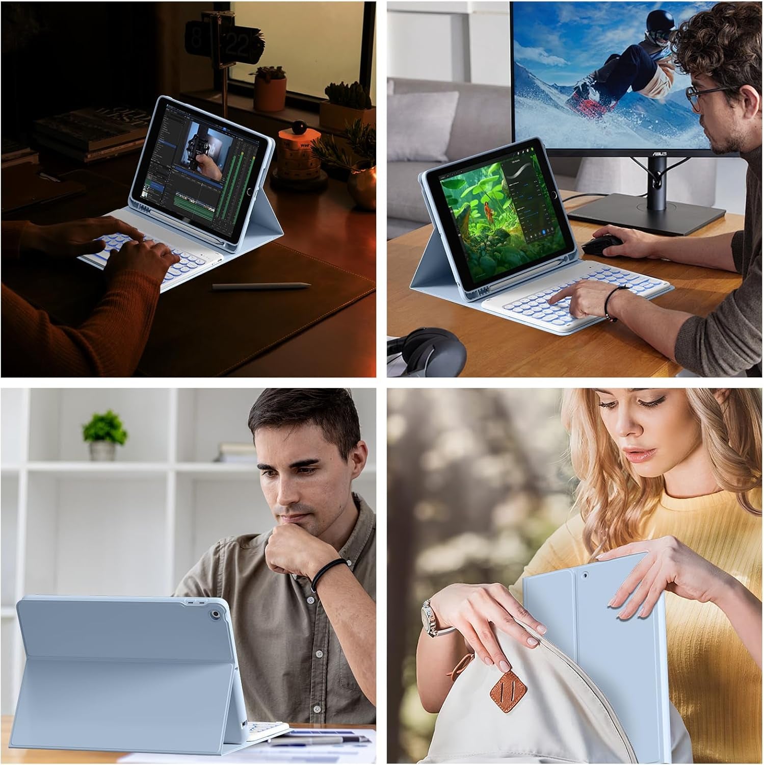 Case for Ipad 9Th/8Th/7Th Generation with Keyboard 10.2 Inch 2021/2020/2019