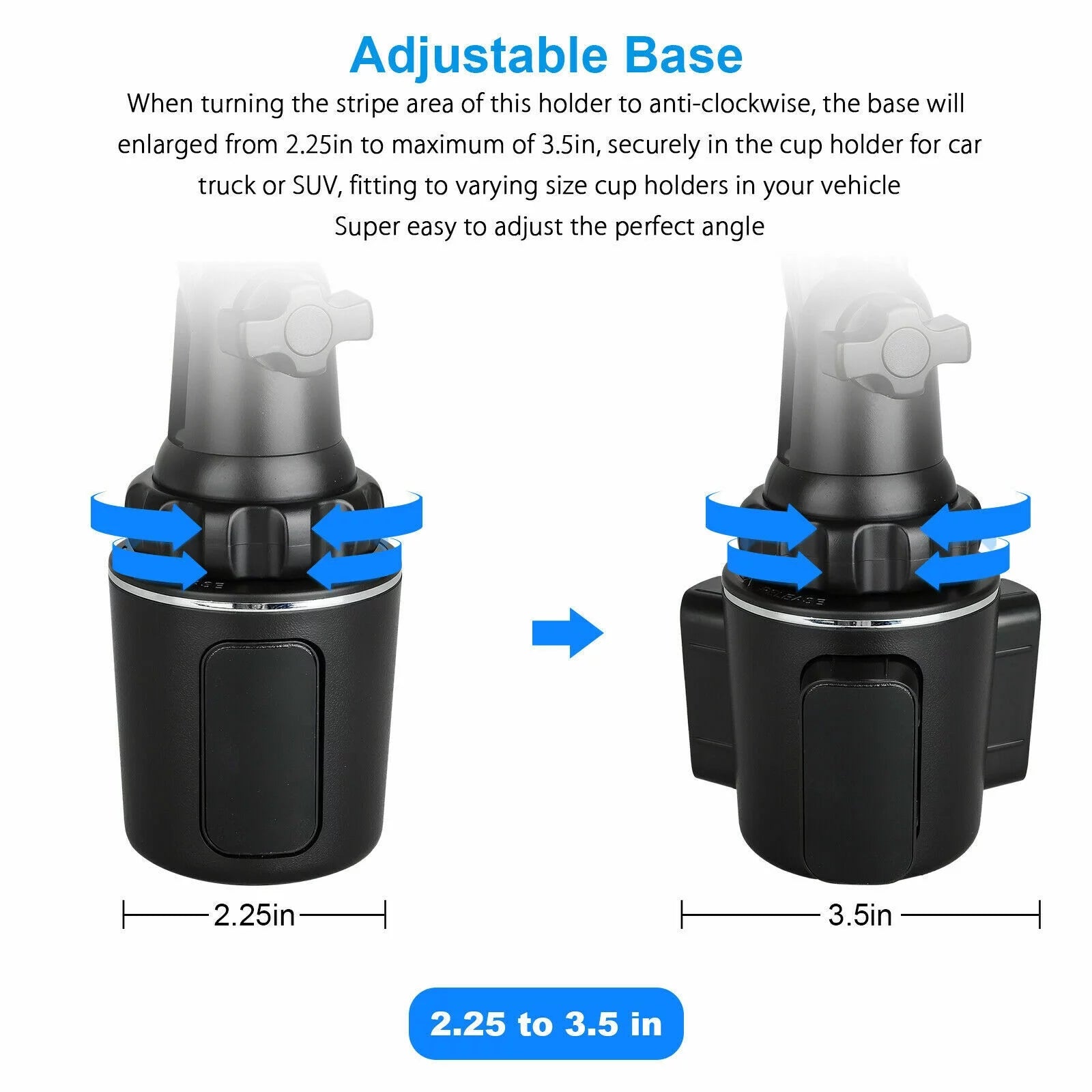 Car Phone Holder Mount,Universal 360 Adjustable , Car Cup Holder for All Smartphones