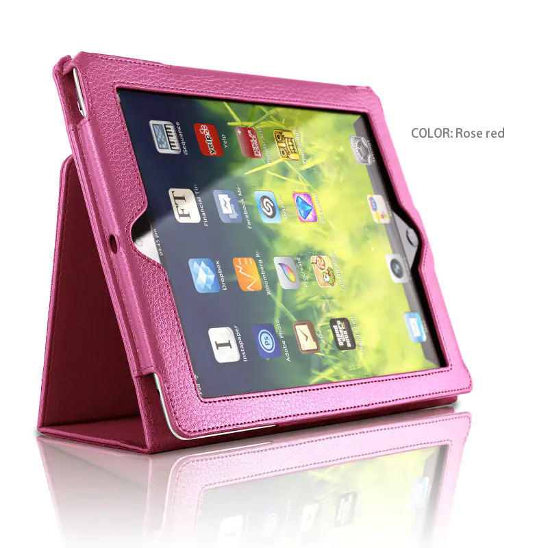 Litchi Pattern iPad Mini Case with Stand for iPad 4