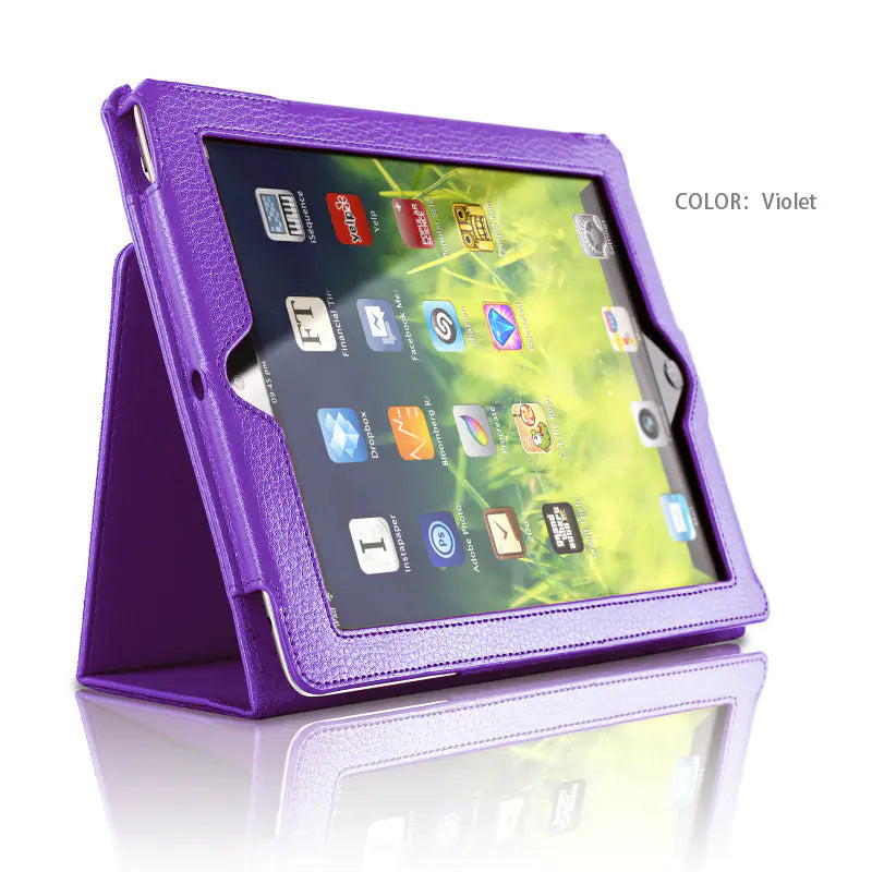 Litchi Pattern iPad Mini Case with Stand for iPad 4