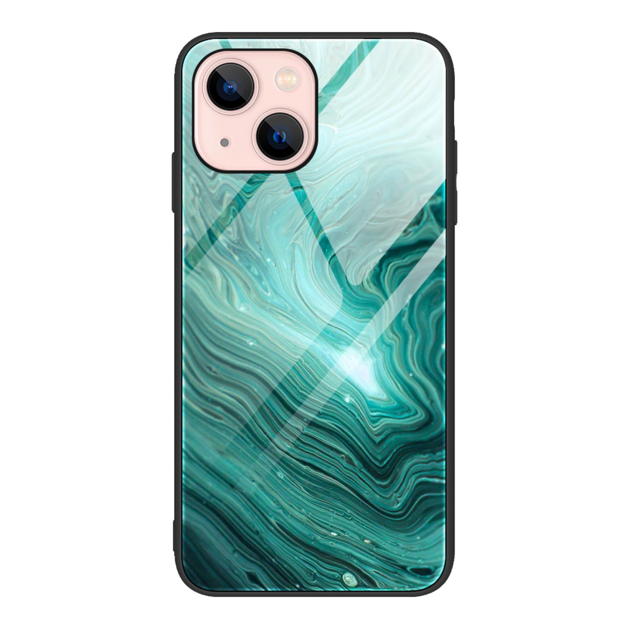 tpu tempered glass phone case for iPhone13 marble glass case
